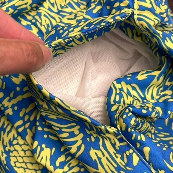 Mens‎ Speedo Swim Suit Trunks Shorts Lined Size Small Blue Yellow Pineapple - Picture 6 of 7